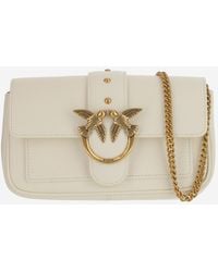 Pinko - Leather Shoulder Bag Love One Pocket Handbags - Lyst
