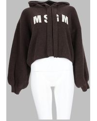 MSGM - Logo Zip Jumper Wool Cashmere Sweater - Lyst
