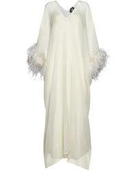‎Taller Marmo - Feather-trimmed Silk Gown - Lyst