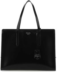 Prada Re-edition 1995 Logo Plaque Tote Bag - Black