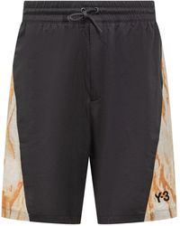 Y-3 - Shorts With Rust Dye Print - Lyst