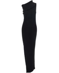 Rick Owens - One-Shoulder Rib Knit Dress With Playful Side Vent - Lyst
