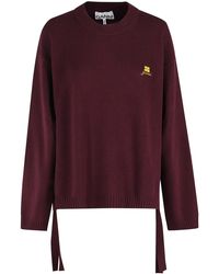 Ganni - Future Wool Mix Oversized O Neck - Lyst