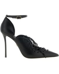 Dolce & Gabbana - Dolce&Gabbana Leather Pumps With Lace-Up - Lyst
