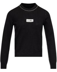 MM6 by Maison Margiela - Contrast-Trimmed Wool-Blend Knit Jumper - Lyst