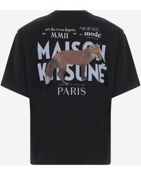 Maison Kitsuné - Cotton Logo T-Shirt Organic T-Shirts And Polos - Lyst