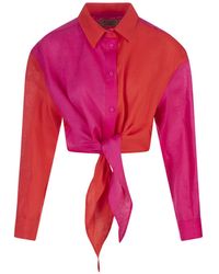 ALESSANDRO ENRIQUEZ - And Fuchsia Short Shirt With Knot - Lyst