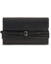 Moschino - Leather Wallet With Buckle Detail - Lyst