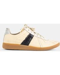 Maison Margiela - Replica Sneaker Ivory Canvas With Stripe And Gum Sole - Lyst