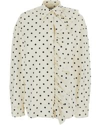 MSGM - Shirt Pois Rouche - Lyst
