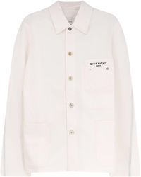 Givenchy - Denim Jacket With Iconic Lettering Logo On The Front - Lyst