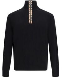 Burberry - Black Wool Sweatshirt - Lyst