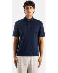 Handvaerk - Short-Sleeved Pima Cotton Polo Shirt Dark T-Shirts And Polos - Lyst