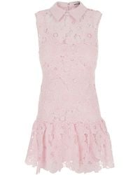 Self-Portrait - Dress Mini Lace Collared With Lace Collar - Lyst