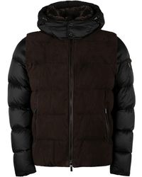 Moorer - Casciano Nylon And Leather Padded Jacket - Lyst