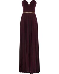 Elisabetta Franchi - Pleated Lurex Jersey Carpet Dress With Belt - Lyst