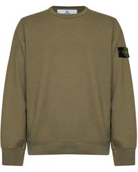 Stone Island - Military Organic Stretch Cotton Crewneck Sweatshirt - Lyst