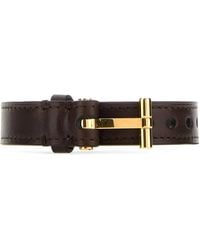 Tom Ford - Dark Leather T Bracelet - Lyst