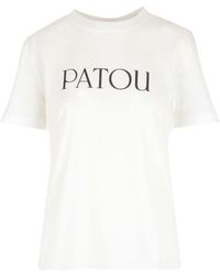 Patou - White T-shirt With Logo - Lyst