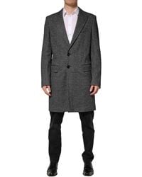 Dolce & Gabbana - Wool Blend Long Trench Coat Jacket Virgin Cotton Polyester Clothing - Lyst