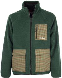 Mc2 Saint Barth - Sherpa Jacket With Plaid Patch Pockets - Lyst