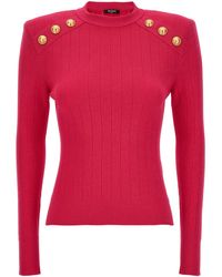 Balmain - Logo Button Sweater Sweater, Cardigans - Lyst