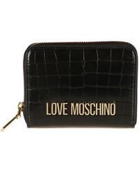 Love Moschino - Logo Skinned Zip-Around Wallet - Lyst