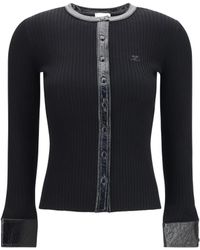 Courreges - Vinyl And Knit Cardigan Viscose; Polyester - Lyst