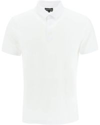 Emporio Armani - Lyocell And Cotton Polo Shirt With Micro Logo - Lyst