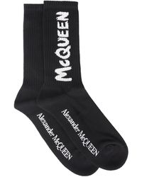 Alexander McQueen - Graffiti Logo Print Socks - Lyst