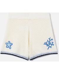 MC2 Saint Barth - Yvette Knit Shorts With Marine-Themed Crochet Patches Pant - Lyst