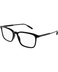 Montblanc - Eyeglasses Square Full Rim, Shiny Frame And Clear Demo Lens Mb0197O001 Sunglasses - Lyst
