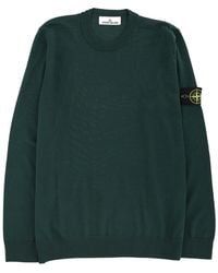 Stone Island - Jersey With Logo Patch Virgin Wool Sweatshirts - Lyst