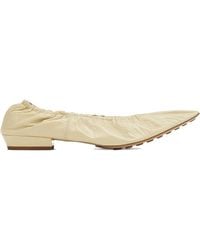 Bottega Veneta - Pointed-Toe Leather Flat Pumps - Lyst