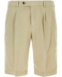 PT01 - Beige Lyocell Blend Bermuda Shorts - Lyst
