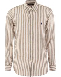 Polo Ralph Lauren - Custom-Fit Striped Linen Shirt - Lyst