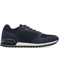 BOSS - Low-Top Sneakers With Mesh Inserts Cow Hide Trainers - Lyst