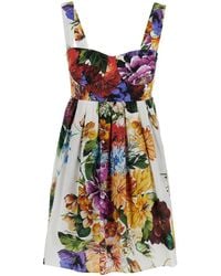 Dolce & Gabbana - Sleeveless Dress With Bustier Style Neckline And All-Over Floral Print - Lyst