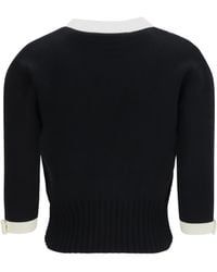 Valentino - V-Neck Cardigan-Milk Foam/Milk Cotton - Lyst