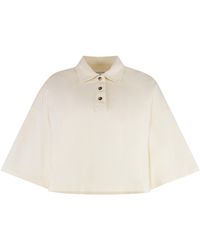 Bottega Veneta - Cropped Cotton Piqué Polo Tops - Lyst