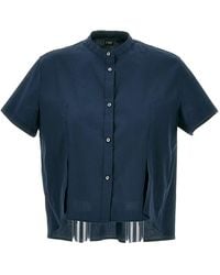 Fay - Cotton Shirt With Mandarin Collar - Lyst