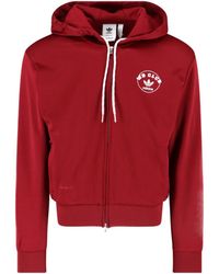 adidas Originals - Bordeaux Cotton Blend Zip-Up Hoodie - Lyst