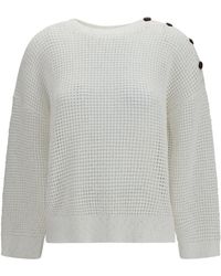 Brunello Cucinelli - Openwork Sweater With Shoulder Buttons - Lyst