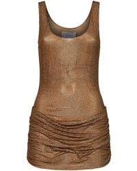 GIUSEPPE DI MORABITO - Crystal-Embellished Tulle Draped Mini Dress - Lyst