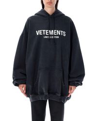 Vetements Oversized Limited Edition Logo Hoodie in Blue | Lyst