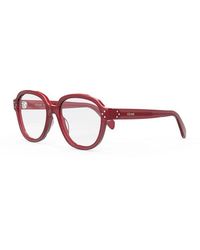 Celine - Eyeglasses Geometric Full Rim, Transparent Rose Frame And Clear Demo Lenses Lens Cl50107I074 - Lyst