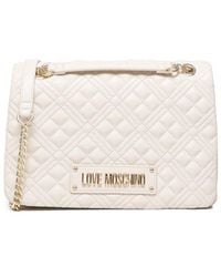 Love Moschino - Quilted Bag With Logo Plaque - Lyst