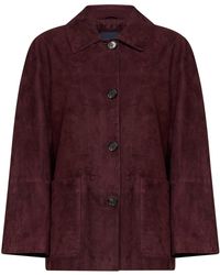 Max Mara - Dark Ruby Suede Smmastrale Jacket - Lyst