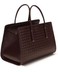 Bottega Veneta - Tote Bag Barbara Deep Mahogany Leather Mahogany/Brass Lamb (Ovis Aries) Shoulder - Lyst