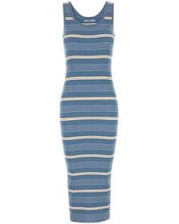 Prada - Embroidered Stretch Cotton Blend Dress - Lyst